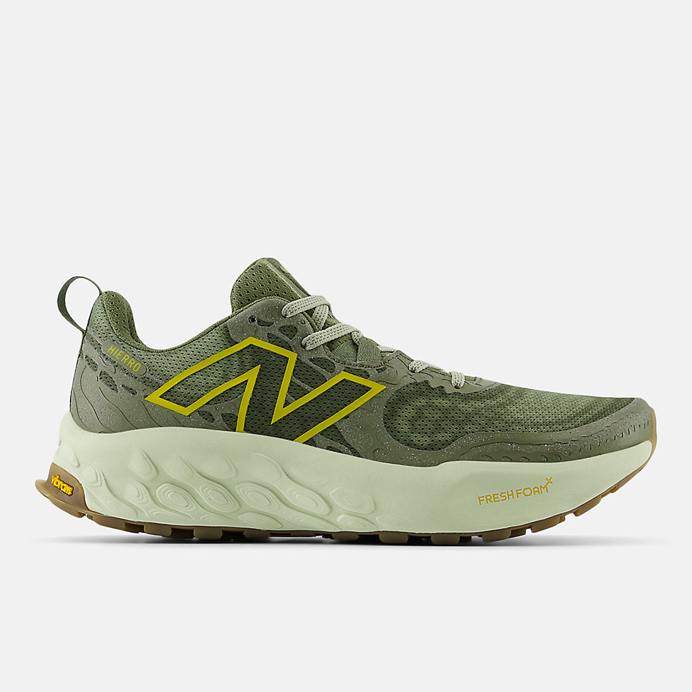 New Balance Fresh Foam X Hierro v8 Shoes Dark Olivine with Olivine and Lichen Green